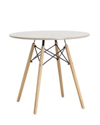 Купить стол обеденный eames d-800 мм, 4 ножки бежевый обеденный нераздвижной – цена от завода, доставка до двери | RuOborudovanie.ru