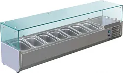 Купить витрина холодильная для ингредиентов 7хgn1/4 -150 мм koreco vrx 1500 335 wn – цена от завода, доставка до двери | RuOborudovanie.ru