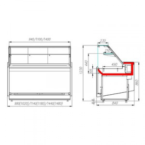 Витрина холодильная Полюс KC80 SM 1,0-1 (1003 белый)