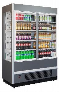 Горка холодильная Polair Cube 1875-07 Mg Plug-In серая, без боковин,стеклянные двери X1
